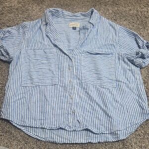 Universal Thread Blue and White Striped Boat Top